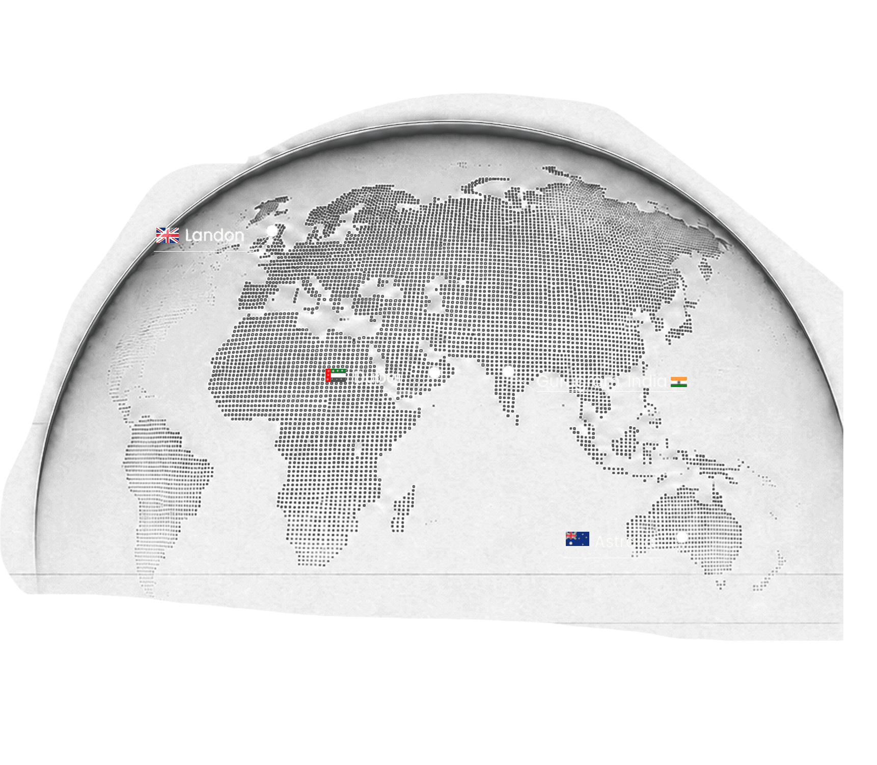 Offices in London, Dubai, Gurugram and Australia